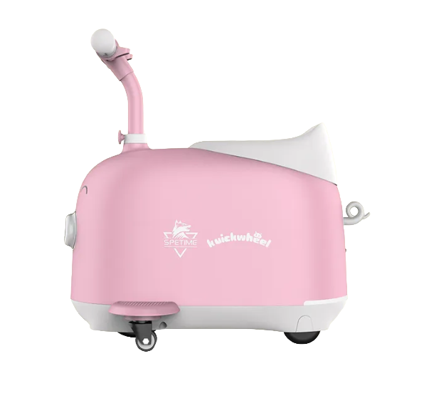 Детский электромобиль-чемодан 2в1 розовый