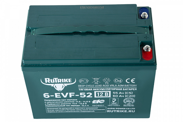 Тяговый аккумулятор RuTrike 6-EVF-52 (12V52A/H C3)