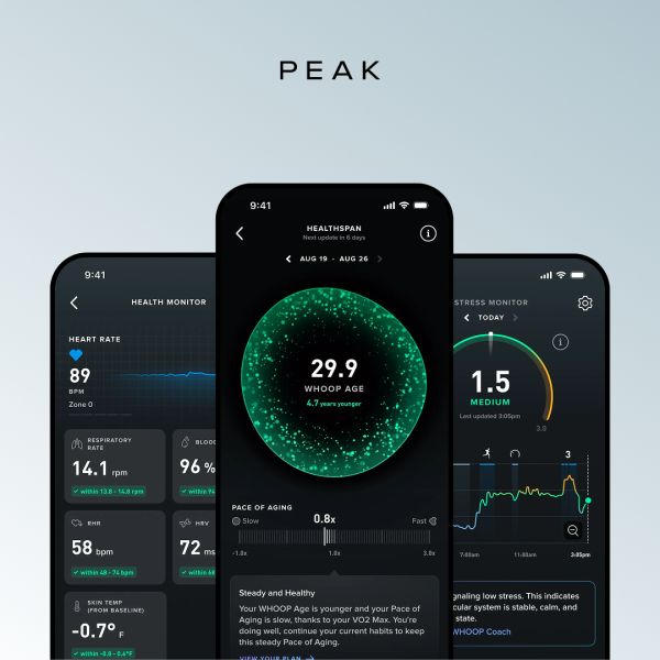 Фитнес браслет Whoop 5.0 Peak Black + Подписка 1 год