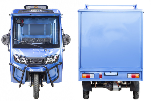 Грузовой электротрицикл Rutrike КАРГО Кабина Дуал обогрев 1500 60V1000W синий