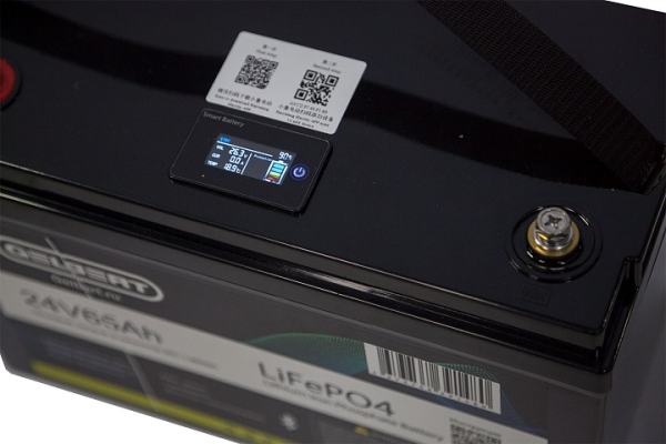 Литиевый тяговый аккумулятор Gelbert LiFePO4 (24V/65Ah/65A/1,560Wh) BT/Display