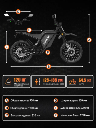 Электропитбайк HITWAY MTC15