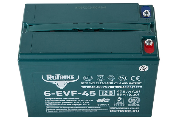 Тяговый аккумулятор RuTrike 6-EVF-45 (12V45A/H C3)