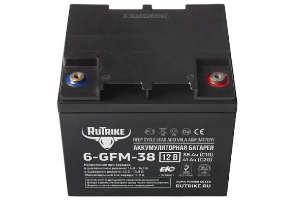 Аккумуляторная батарея RuTrike 6-GFM-38 (12V41A/H C20)