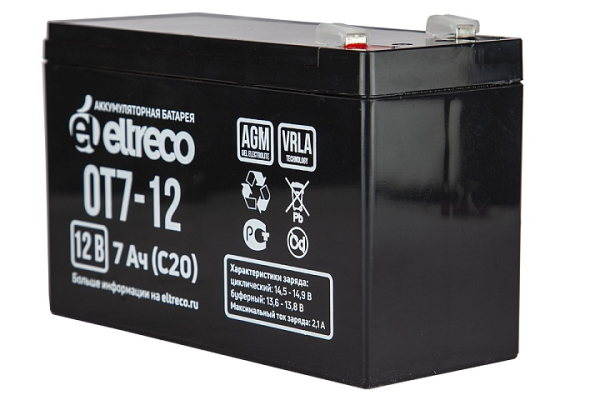 Тяговый аккумулятор Eltreco OT7-12 (6-F-7) (12V7A/H C20)